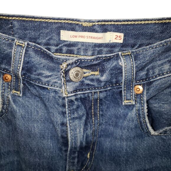 Levi’s Low Pro Women’s Straight Leg Jeans Sz W25 Distressed 90s Revival - Picture 3 of 10